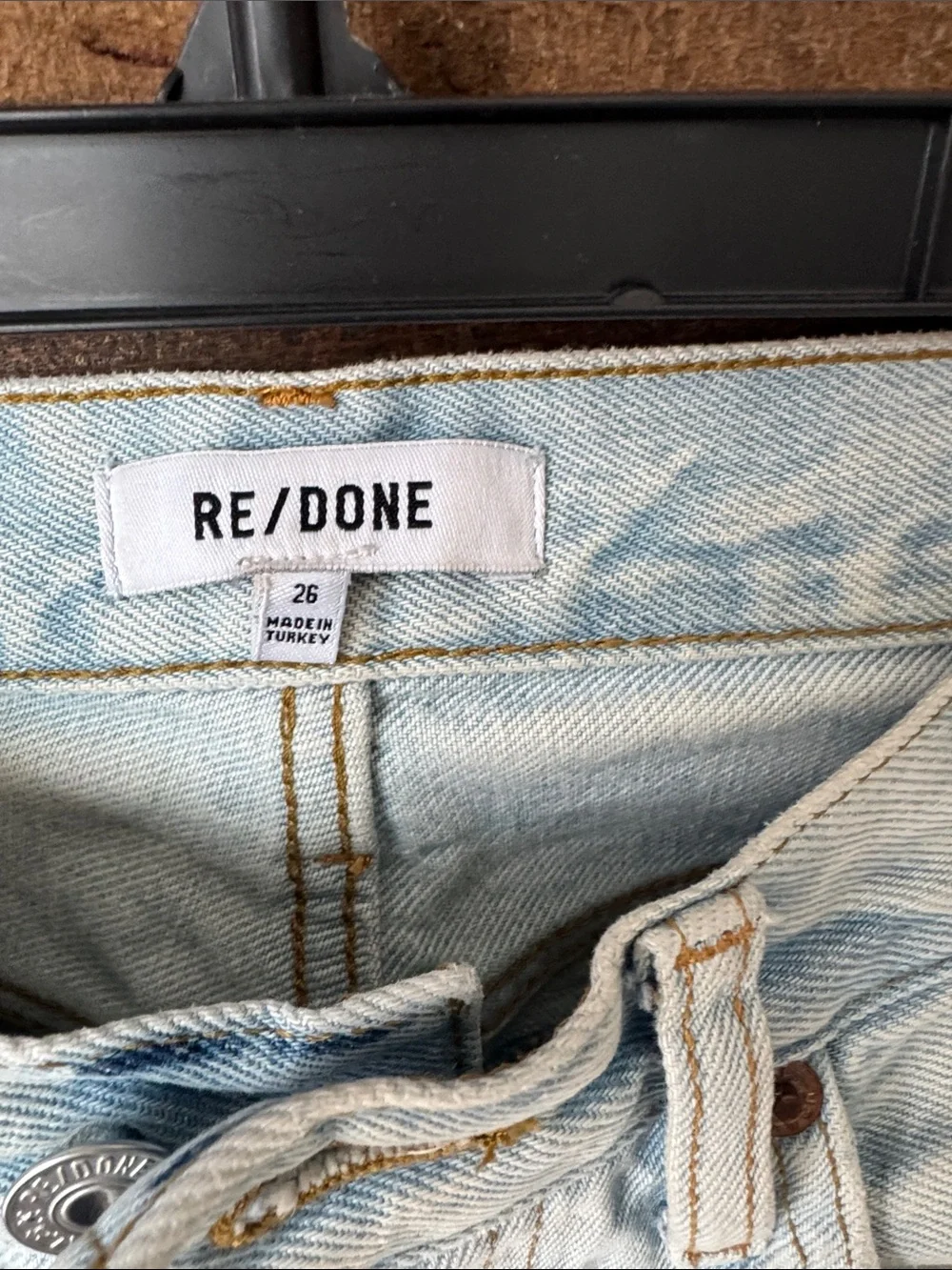 Re/Done Light Wash Denim Jeans - Pale Blue
